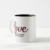 Liebe ist Leiden Zitat Kaffeetasse (Vorderseite Links)