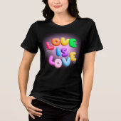 Liebe ist Liebe 3D Rainbow Pride T-Shirt Tri-Blend Shirt (Vorderseite)