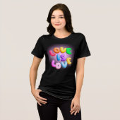 Liebe ist Liebe 3D Rainbow Pride T-Shirt Tri-Blend Shirt (Vorderseite voll)