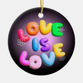Liebe ist Liebe 3D-Regenbogenfarben Keramik Ornament (Vorne)
