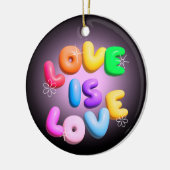 Liebe ist Liebe 3D-Regenbogenfarben Keramik Ornament (Links)