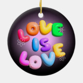 Liebe ist Liebe 3D-Regenbogenfarben Keramik Ornament (Hinten)