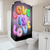 Liebe ist Liebe 3D Regenbogenforelle Duschvorhang (Beispiel)