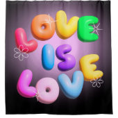 Liebe ist Liebe 3D Regenbogenforelle Duschvorhang (Vorderseite)