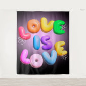 Liebe ist Liebe 3D-Regenbogenpresse Wandteppich (Vorderseite)