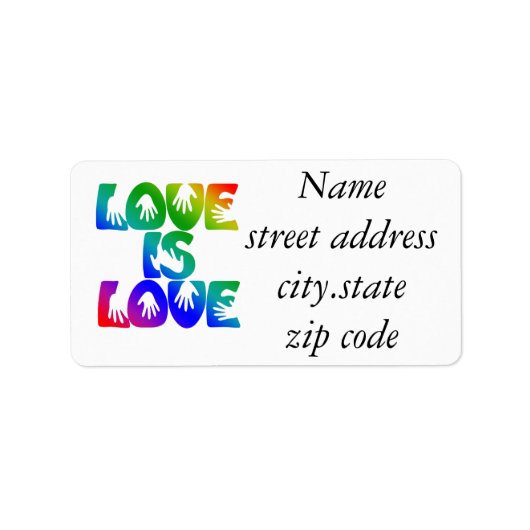 Liebe ist Liebe Adressaufkleber (Vorne)
