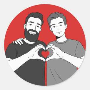 Liebe ist Liebe. Amore è Amore Runder Aufkleber