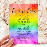 Liebe ist Liebe Aquarell Foto Lesben Hochzeit Einladung<br><div class="desc">Die gleiche Geschlechtshochzeit,  Lesben trendige Typografie Liebe ist Liebe Aquarell Regenbogen lesbische Hochzeit,  laden Sie Ihr Foto</div>