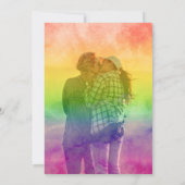 Liebe ist Liebe Aquarell Foto Lesben Hochzeit Einladung (Rückseite)