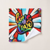 Liebe ist Liebe Badhandtuch Set (Waschlappen)