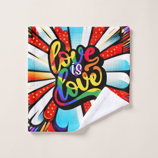 Liebe ist Liebe Badhandtuch Set (Waschlappen)