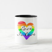 Liebe ist Liebe, bemaltes Regenbogenherz Tasse (Zentrum)