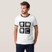 Liebe ist Liebe-Blöcke T-Shirt (Vorne ganz)