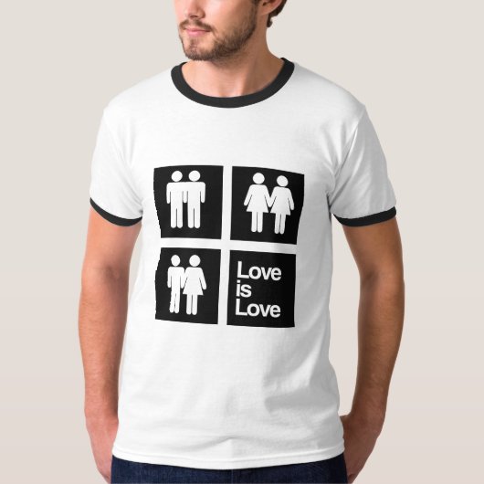 Liebe ist Liebe-Blöcke T-Shirt (Vorderseite)