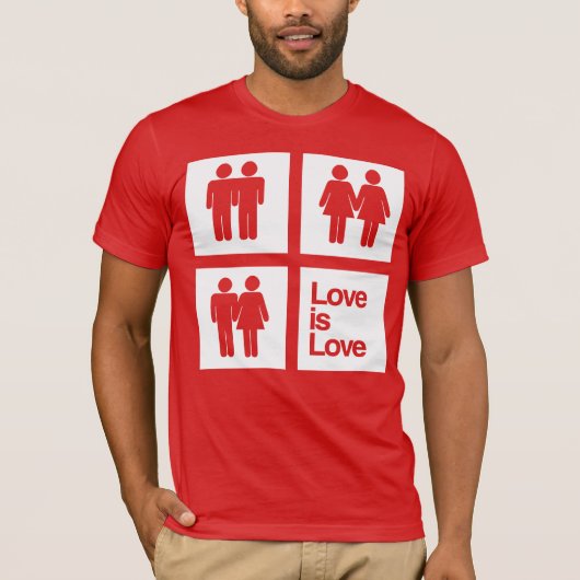 Liebe ist Liebe Blöcke T-Shirt (Vorderseite)