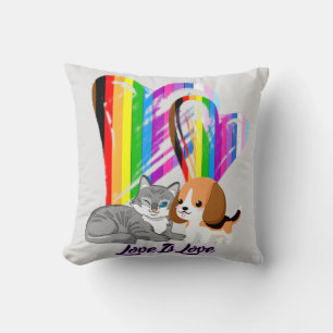Liebe ist Liebe Cat & Dog - Besitzer von LGBTQ+ Kissen