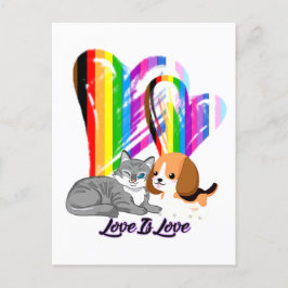 Liebe ist Liebe Cat & Dog - Besitzer von LGBTQ+ Postkarte