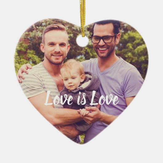 Liebe ist Liebe Custom Foto Keramik Ornament (Vorne)