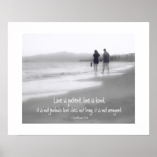 Liebe ist Liebe des Patienten ist Kind Cor 13:4 Bi Poster