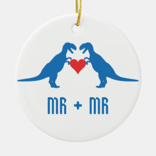 Liebe ist Liebe Dinosaurier Keramik Ornament