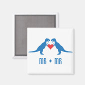 Liebe ist Liebe Dinosaurier Magnet (Vorderseite/Rückseite)
