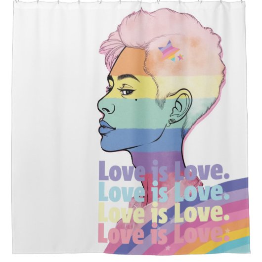 Liebe ist Liebe Duschvorhang (Vorderseite)