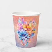 Liebe ist Liebe farbenfrohe Blume Marmorhochzeit Pappbecher (Rückseite)