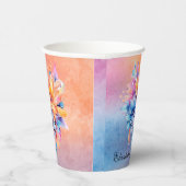 Liebe ist Liebe farbenfrohe Blume Marmorhochzeit Pappbecher (Rechts)