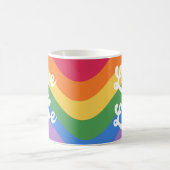 Liebe ist Liebe farbenfrohe Rainbow Retro Script Kaffeetasse (Mittel)
