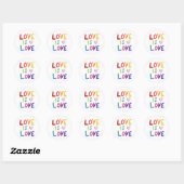 LIEBE IST LIEBE Farbenfrohe Regenbogenhandschrift Runder Aufkleber (Blatt)