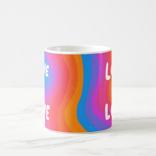 LIEBE IST LIEBE Farbenfroher Regenbogen Gay Pride Kaffeetasse (Mittel)