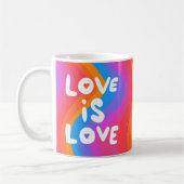 LIEBE IST LIEBE Farbenfroher Regenbogen Gay Pride Kaffeetasse (Links)