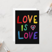 LIEBE IST LIEBE Farbenfroher Regenbogen Gay Pride Karte (Vorderseite/Rückseite Beispiel)