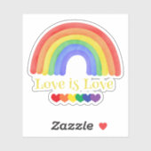 Liebe ist Liebe Farbiger Regenbogen Aufkleber (Blatt)