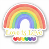 Liebe ist Liebe Farbiger Regenbogen Aufkleber (Vorderseite)