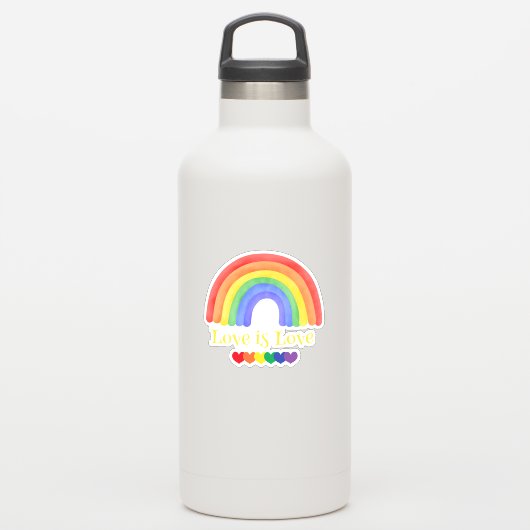 Liebe ist Liebe Farbiger Regenbogen Aufkleber (Wassserflasche)