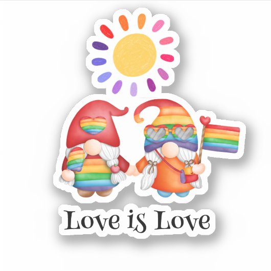 Liebe ist Liebe Farbiger Regenbogen Aufkleber (Vorderseite)
