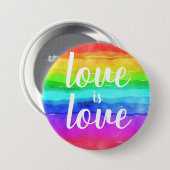 Liebe ist Liebe Fett Gay Pride Rainbow Button (Vorne & Hinten)