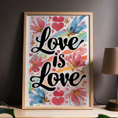 Liebe ist Liebe Flora Floral LGBTQ Art Poster