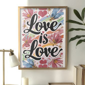 Liebe ist Liebe Flora Floral LGBTQ Art Poster