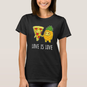 Liebe ist Liebe Foodie Pepperoni Ananas Pizza T-Shirt