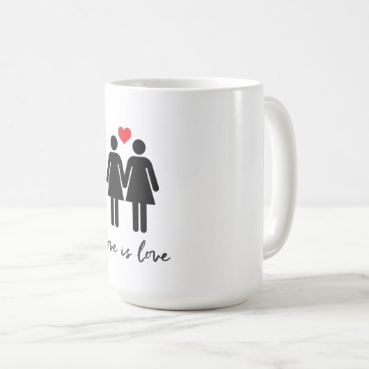 Liebe ist Liebe (Frauen) + Herz Kaffeetasse (VorderseiteRechts)