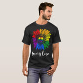 Liebe ist Liebe Friede Sonnenblumen Sonnenblume Pr T-Shirt (Vorne ganz)