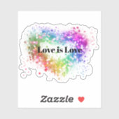 Liebe ist Liebe | funkelndes farbiges Regenbogenhe Aufkleber (Blatt)