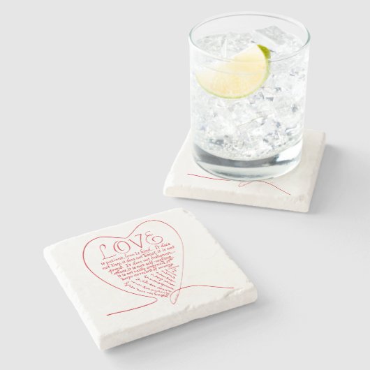 Liebe ist Liebe für Patient ist Kind Christliche B Steinuntersetzer (Seitenansicht)