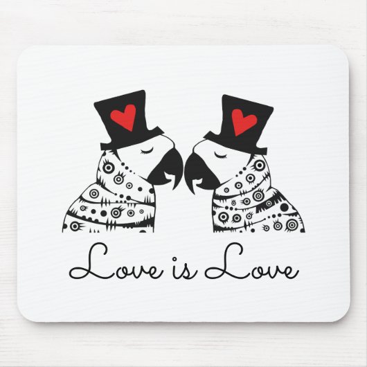 Liebe ist Liebe Gay Parrots Mousepad (Vorne)