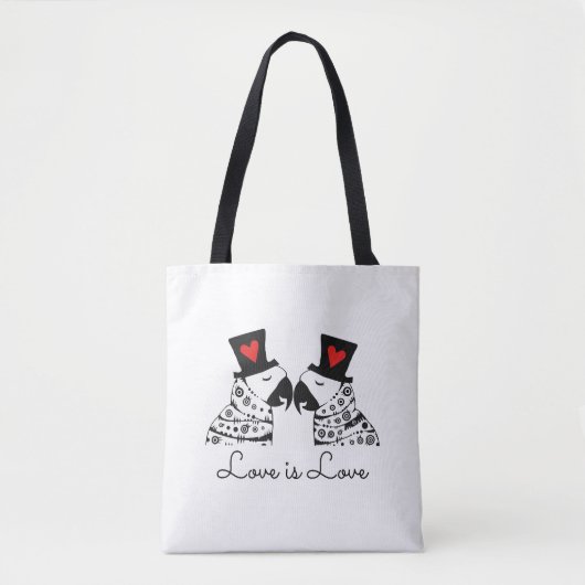 Liebe ist Liebe Gay Parrots Tasche (Vorderseite)