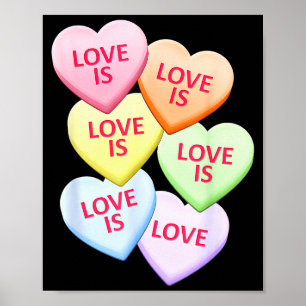 Liebe ist Liebe Gay Pride Candy Herz Valentinstag  Poster