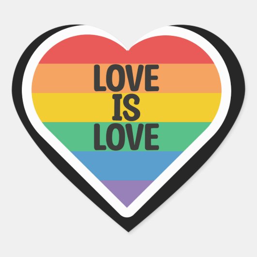 Liebe ist Liebe | GAY PRIDE Herz-Aufkleber (Vorderseite)