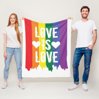 Liebe ist Liebe Gay Pride LGBT Rainbow Fleecedecke